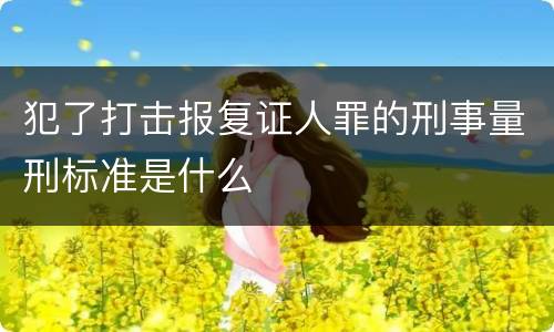 犯了打击报复证人罪的刑事量刑标准是什么