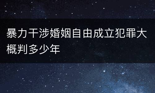 暴力干涉婚姻自由成立犯罪大概判多少年