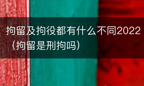 拘留及拘役都有什么不同2022（拘留是刑拘吗）