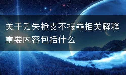 关于丢失枪支不报罪相关解释重要内容包括什么