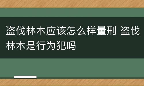 盗伐林木应该怎么样量刑 盗伐林木是行为犯吗