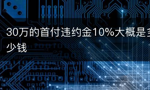 30万的首付违约金10%大概是多少钱