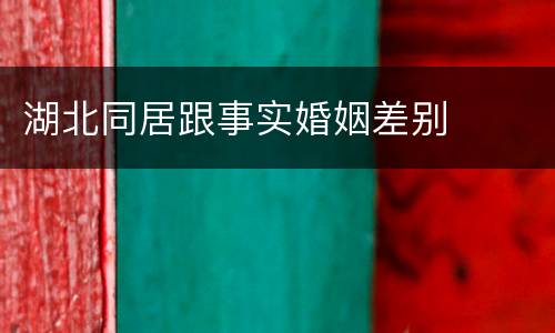 湖北同居跟事实婚姻差别