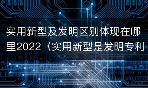 实用新型及发明区别体现在哪里2022（实用新型是发明专利吗）