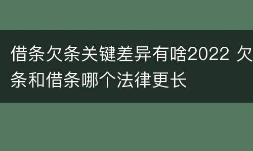 借条欠条关键差异有啥2022 欠条和借条哪个法律更长