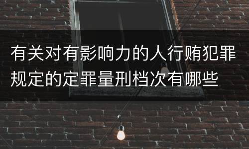 有关对有影响力的人行贿犯罪规定的定罪量刑档次有哪些