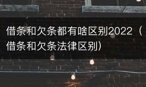 借条和欠条都有啥区别2022（借条和欠条法律区别）