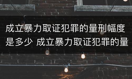 成立暴力取证犯罪的量刑幅度是多少 成立暴力取证犯罪的量刑幅度是多少倍