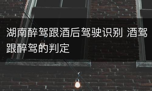 湖南醉驾跟酒后驾驶识别 酒驾跟醉驾的判定