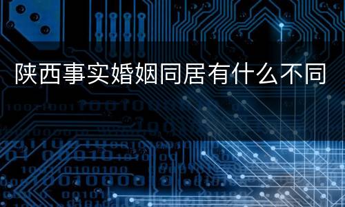 陕西事实婚姻同居有什么不同