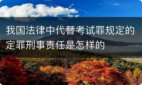 我国法律中代替考试罪规定的定罪刑事责任是怎样的