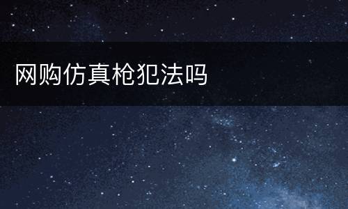 网购仿真枪犯法吗