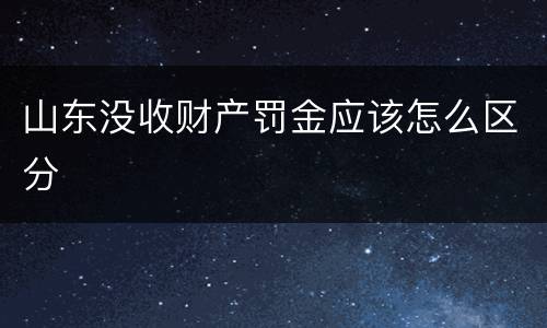 山东没收财产罚金应该怎么区分