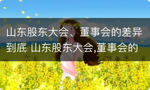 山东股东大会、董事会的差异到底 山东股东大会,董事会的差异到底有多大