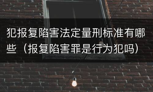 犯报复陷害法定量刑标准有哪些（报复陷害罪是行为犯吗）