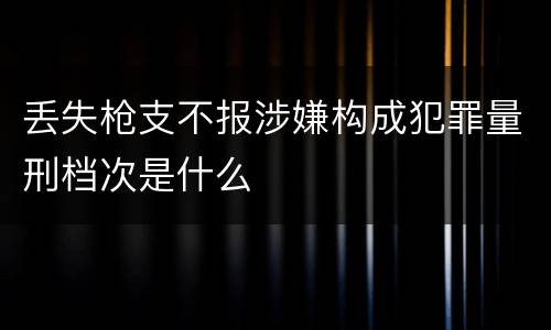 丢失枪支不报涉嫌构成犯罪量刑档次是什么