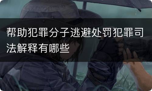 帮助犯罪分子逃避处罚犯罪司法解释有哪些