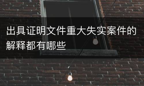 出具证明文件重大失实案件的解释都有哪些