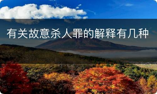 有关故意杀人罪的解释有几种