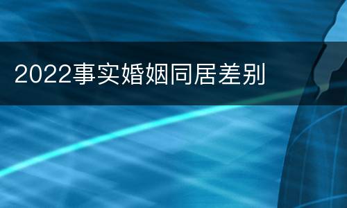 2022事实婚姻同居差别
