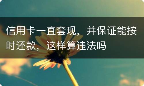 信用卡一直套现，并保证能按时还款，这样算违法吗