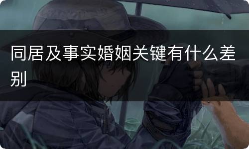 同居及事实婚姻关键有什么差别