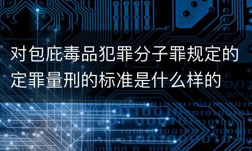 对包庇毒品犯罪分子罪规定的定罪量刑的标准是什么样的