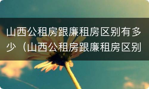 山西公租房跟廉租房区别有多少（山西公租房跟廉租房区别有多少套）