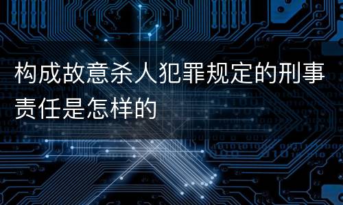 构成故意杀人犯罪规定的刑事责任是怎样的