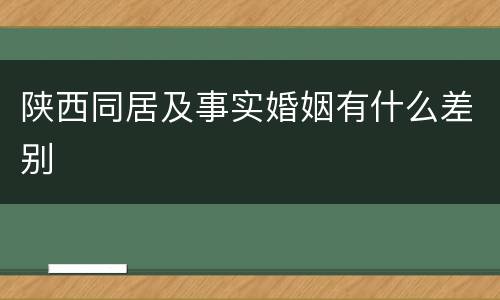 陕西同居及事实婚姻有什么差别