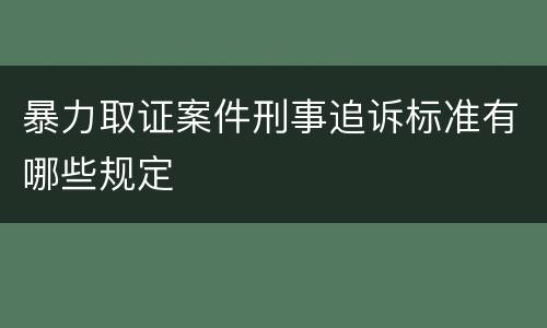 暴力取证案件刑事追诉标准有哪些规定