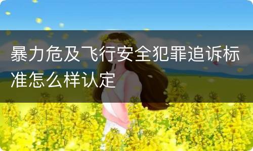 暴力危及飞行安全犯罪追诉标准怎么样认定