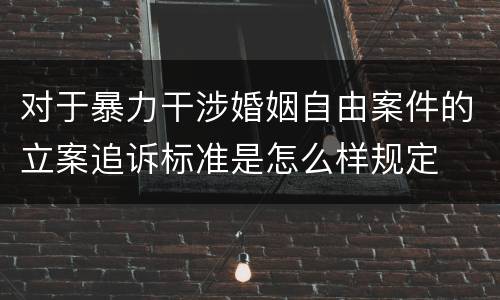 对于暴力干涉婚姻自由案件的立案追诉标准是怎么样规定