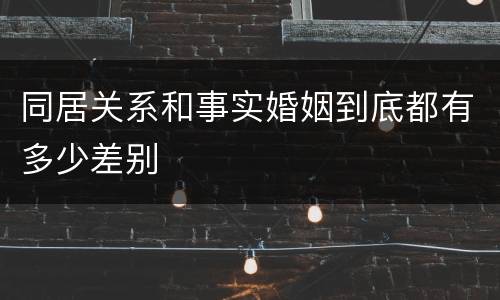 同居关系和事实婚姻到底都有多少差别