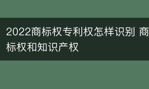 2022商标权专利权怎样识别 商标权和知识产权