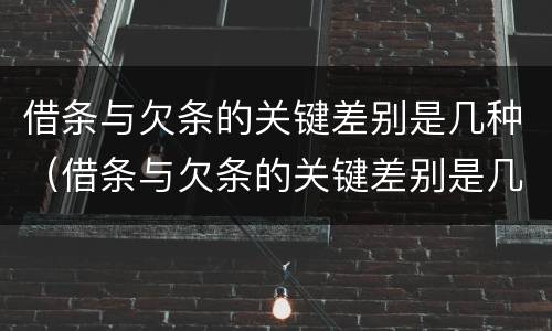 借条与欠条的关键差别是几种（借条与欠条的关键差别是几种形式）