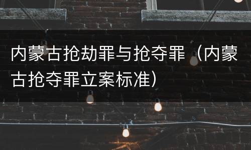 内蒙古抢劫罪与抢夺罪（内蒙古抢夺罪立案标准）