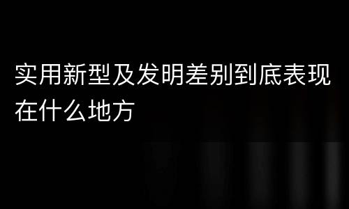 实用新型及发明差别到底表现在什么地方