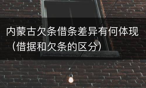 内蒙古欠条借条差异有何体现（借据和欠条的区分）