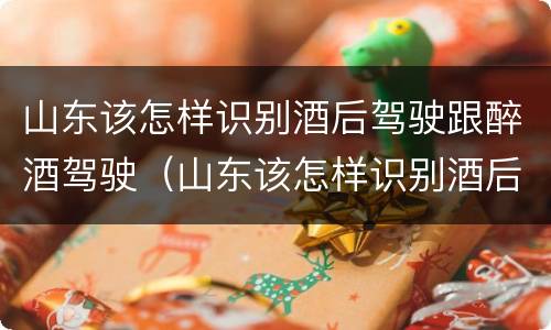 山东该怎样识别酒后驾驶跟醉酒驾驶（山东该怎样识别酒后驾驶跟醉酒驾驶人）