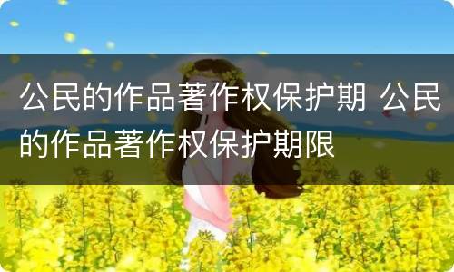 公民的作品著作权保护期 公民的作品著作权保护期限