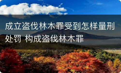 成立盗伐林木罪受到怎样量刑处罚 构成盗伐林木罪