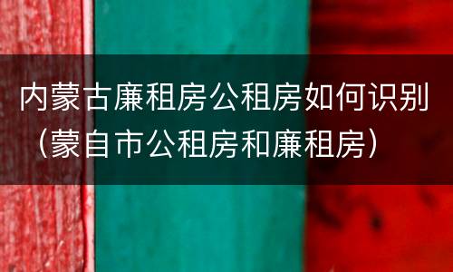 内蒙古廉租房公租房如何识别（蒙自市公租房和廉租房）