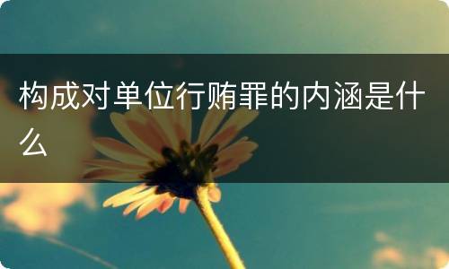 构成对单位行贿罪的内涵是什么