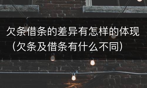 欠条借条的差异有怎样的体现（欠条及借条有什么不同）