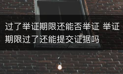 过了举证期限还能否举证 举证期限过了还能提交证据吗