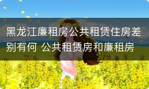 黑龙江廉租房公共租赁住房差别有何 公共租赁房和廉租房