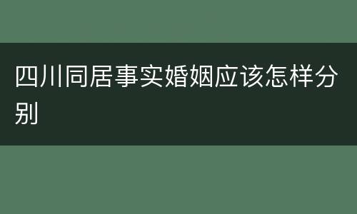 四川同居事实婚姻应该怎样分别