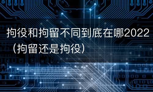 拘役和拘留不同到底在哪2022（拘留还是拘役）