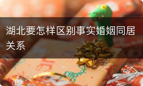 湖北要怎样区别事实婚姻同居关系